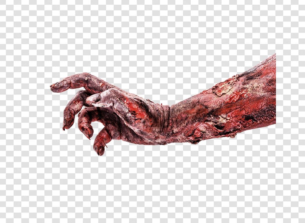 Mão de Zumbi Assustadora Halloween PNG com fundo transparente