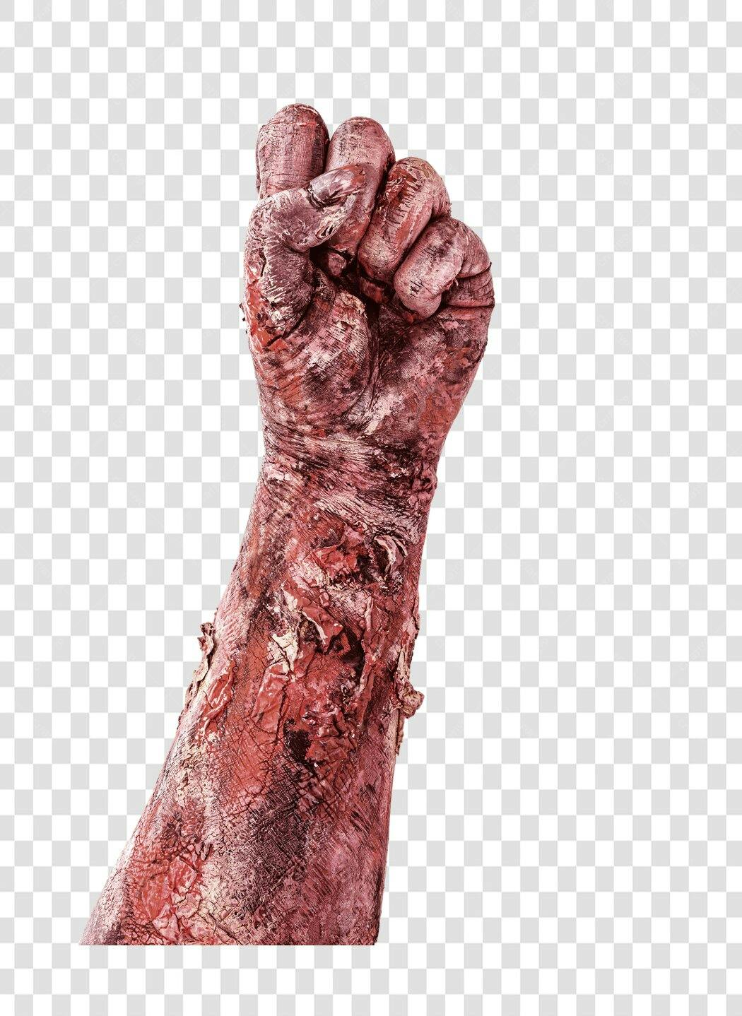 Elemento gráfico Punho Cerrado de Zumbi Horror Halloween PNG com fundo transparente