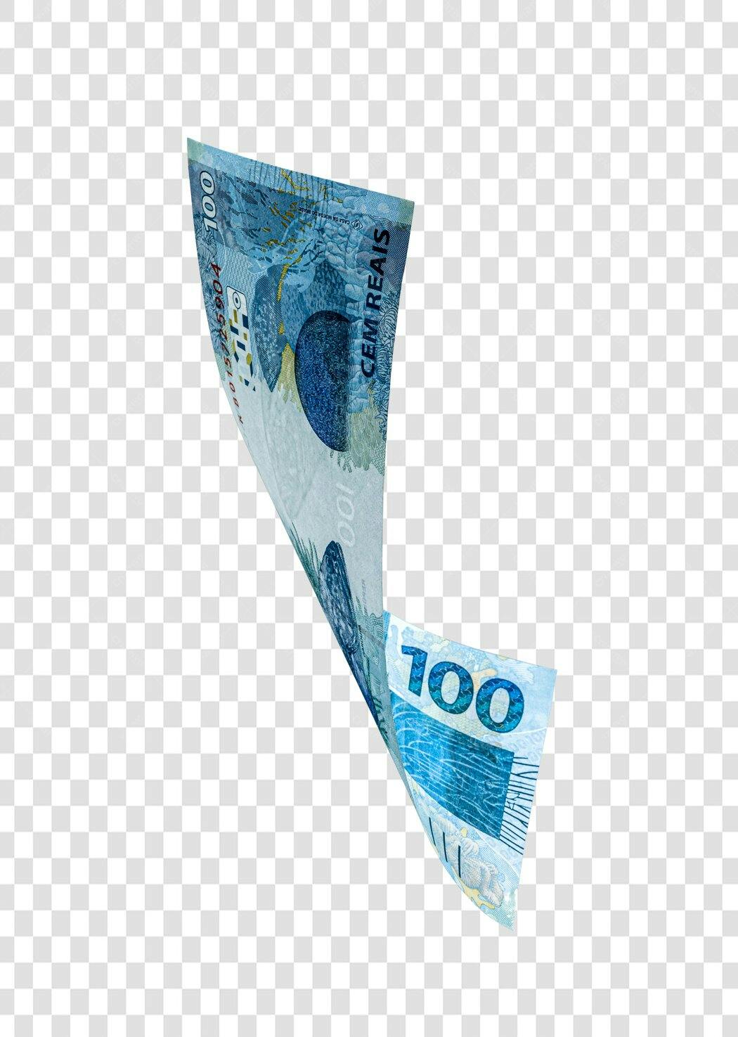 Nota de Dinheiro 100 Reais Moeda Brasileira PNG com fundo transparente