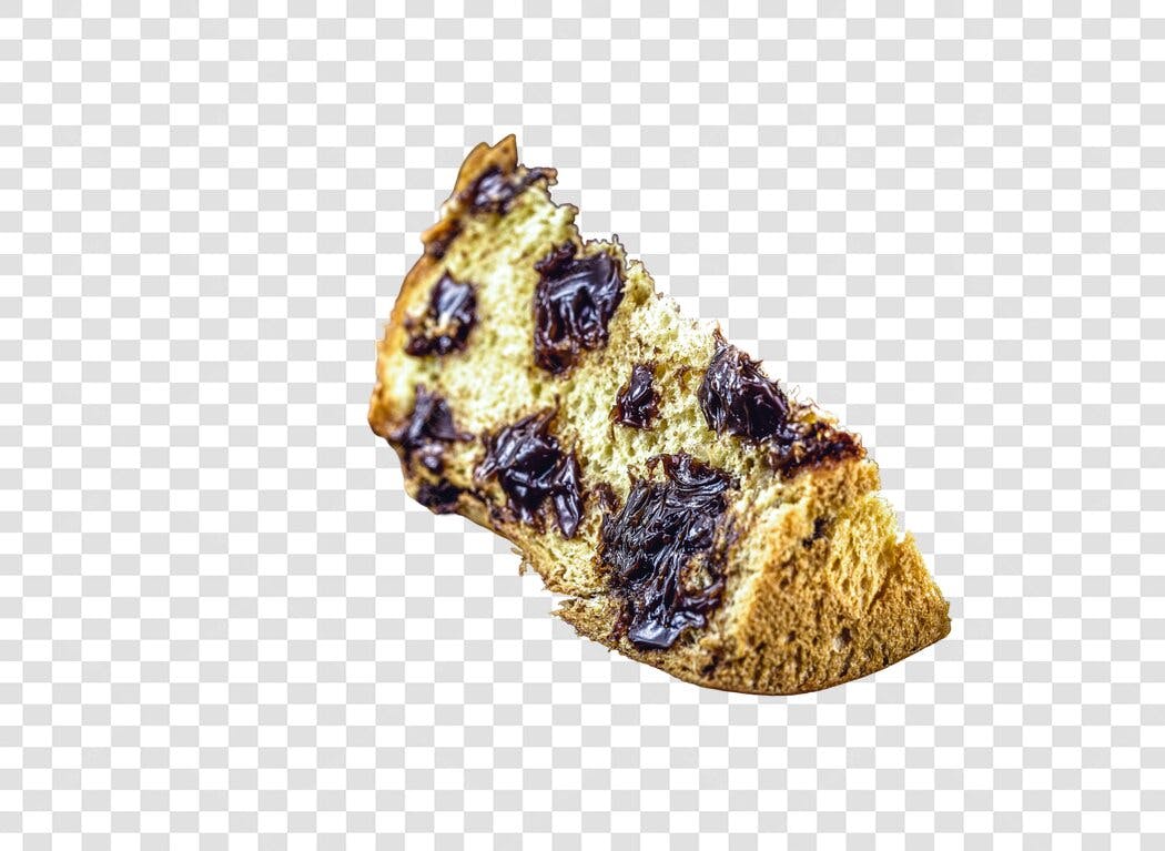 Elemento Gráfico Panetone Fatiado Natal com Gotas de Chocolate PNG com fundo transparente