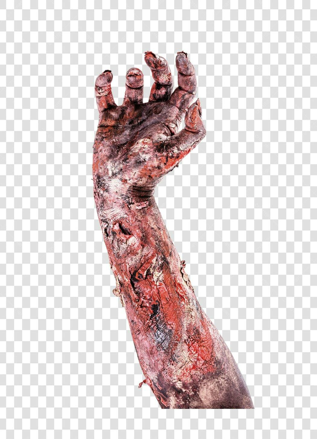 Elemento gráfico mão de zumbi para Halloween PNG com fundo transparente