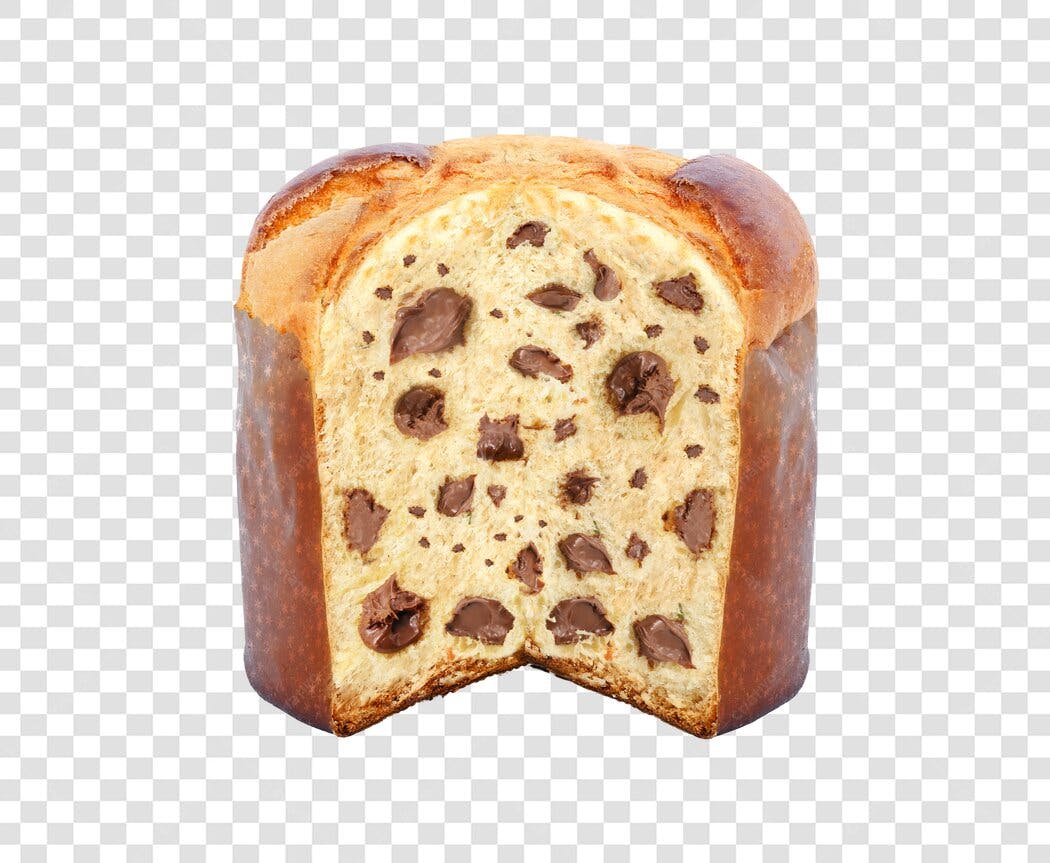 Item Culinário Panettone de Chocolate para Natal PNG com fundo transparente