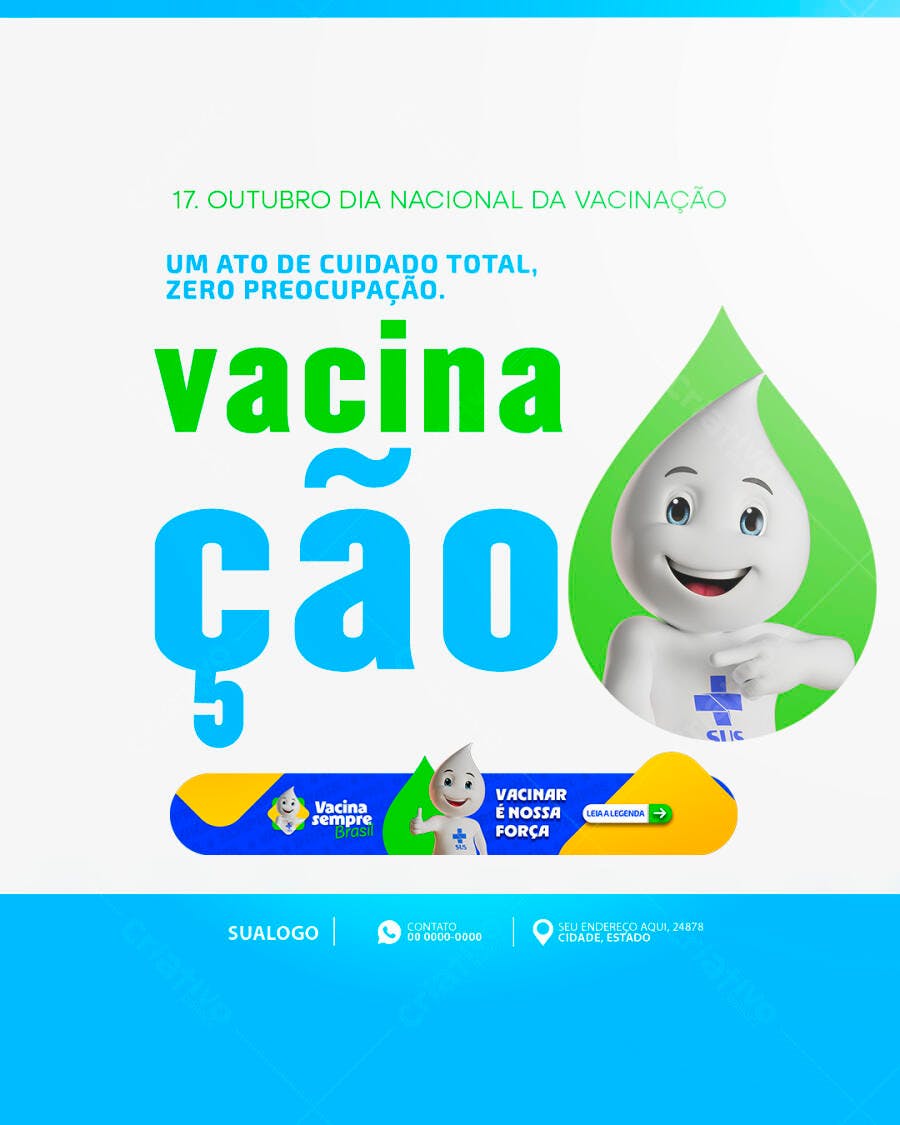 Flyer Dia Nacional da Vacinação Campanha Saúde Psd Editável