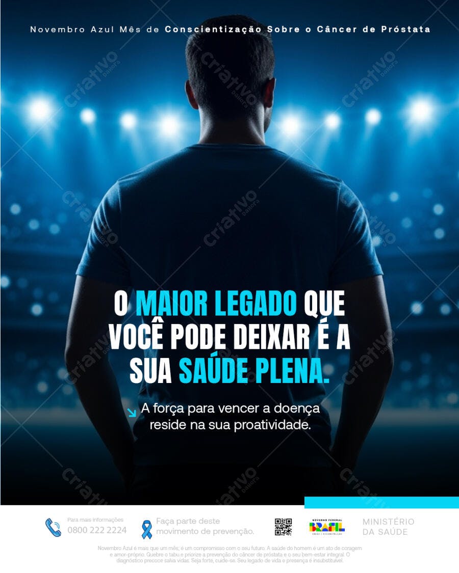 Flyer Novembro Azul Conscientização Câncer Próstata PSD Editável