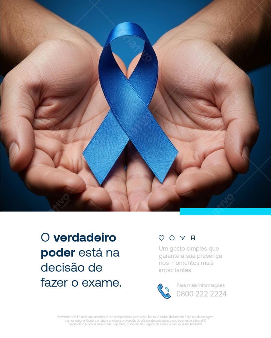Flyer Novembro Azul O Poder da Prevenção PSD Editável