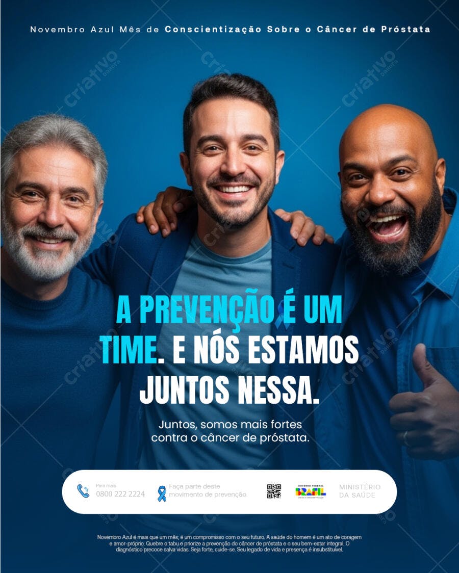 Flyer Campanha Novembro Azul Prevenção Câncer Próstata PSD Editável