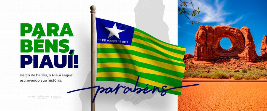Flyer Comemorativo Parabéns Piauí PSD Editável