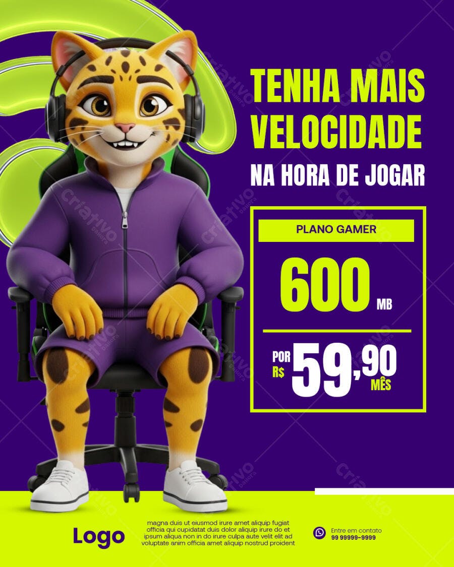 Flyer para Plano Gamer Internet Rápida PSD Editável
