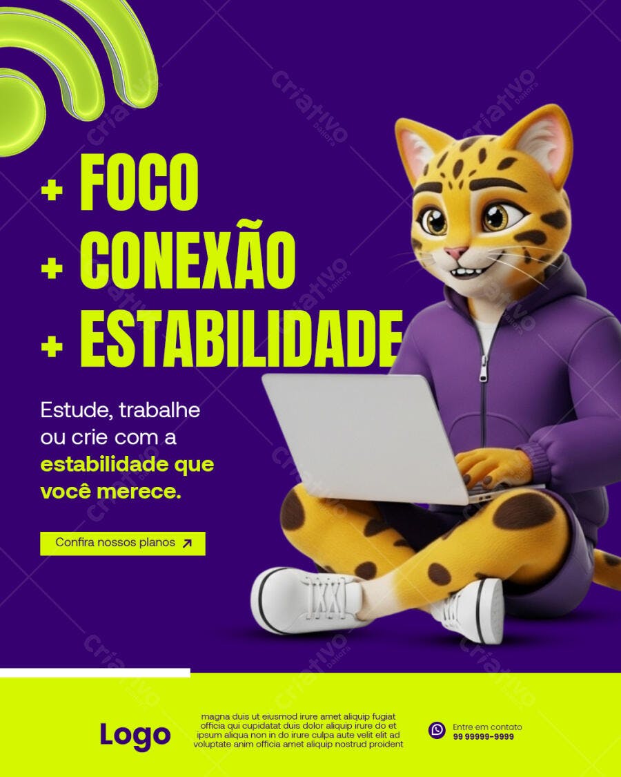 Flyer Digital para Conexão e Estabilidade Online PSD Editável