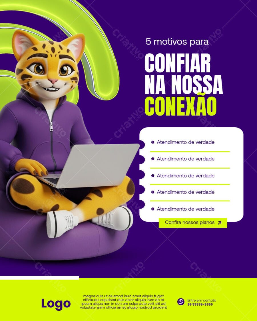 Flyer para Serviços de Internet PSD Editável