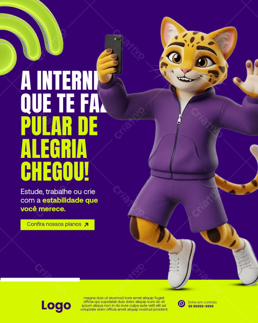 Flyer para Provedor de Internet Fibra Óptica Psd Editável