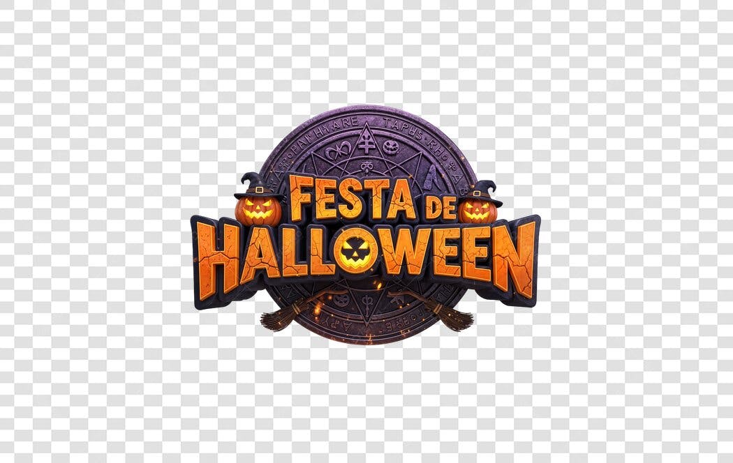 Logotipo Festa de Halloween 31 de Outubro Abóboras PNG com fundo transparente