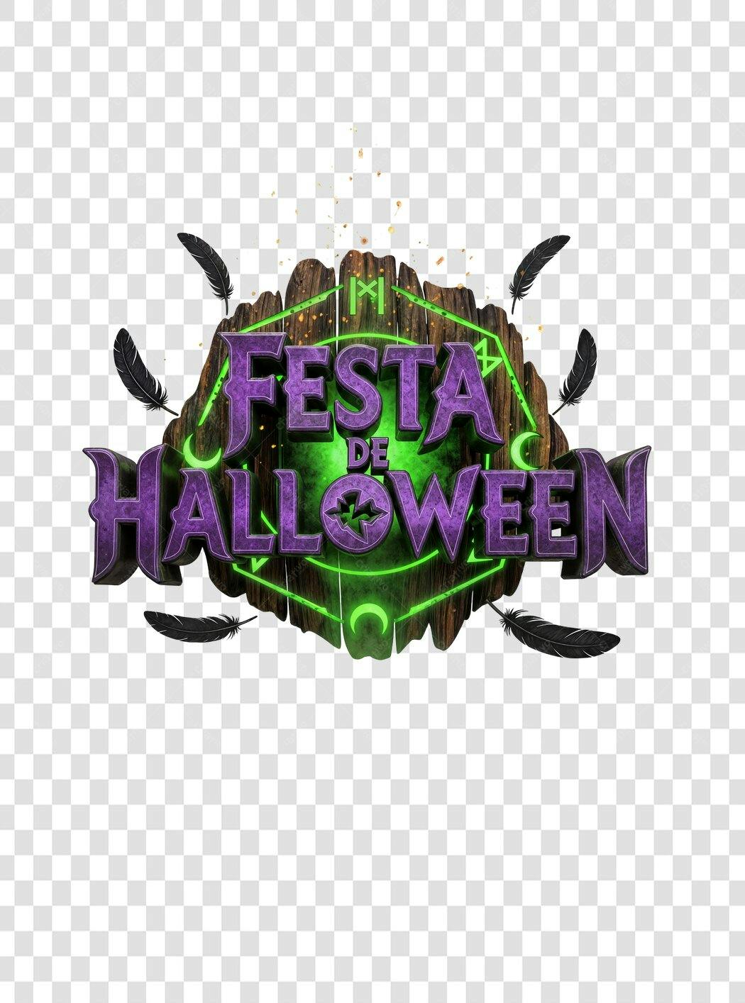 Elemento gráfico Festa Halloween 31 de Outubro Roxo Verde PNG com fundo transparente
