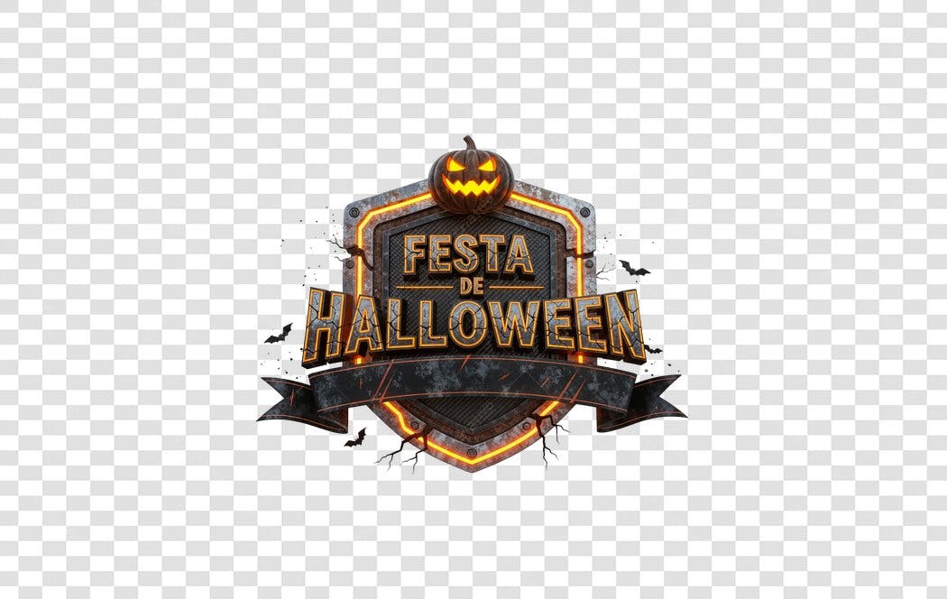 Emblema Festa de Halloween 31 de Outubro PNG com fundo transparente