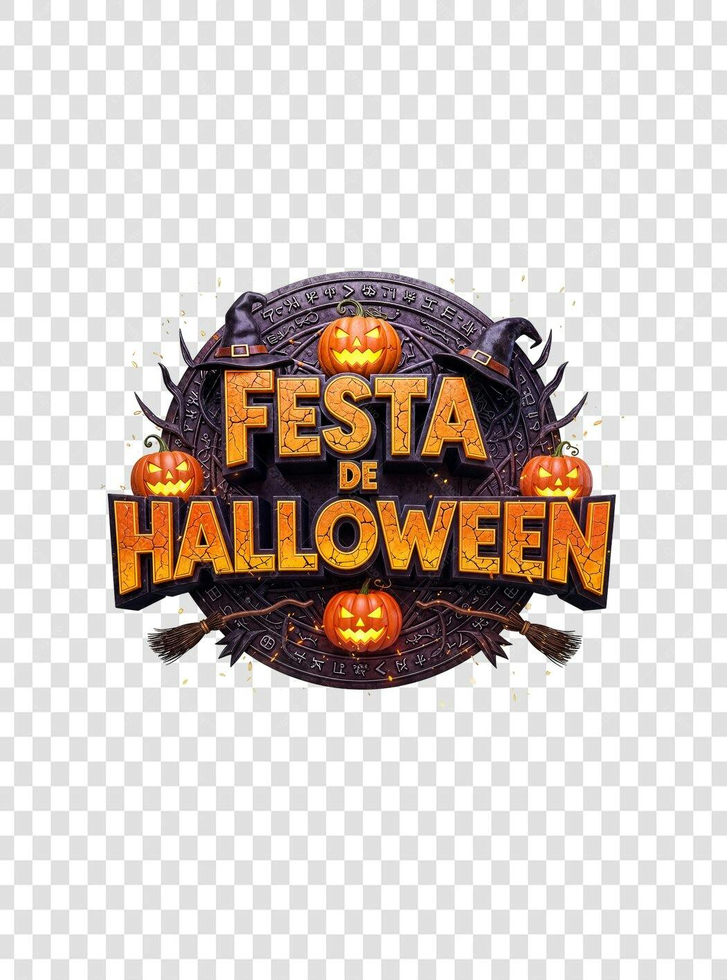 Título para Festa de Halloween 31 de Outubro PNG com fundo transparente