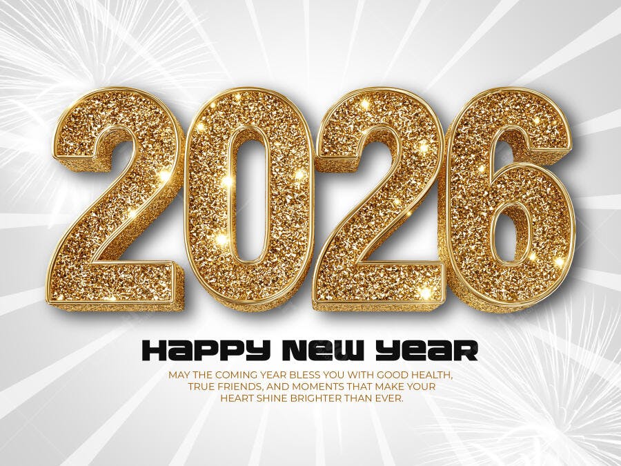 Post Redes Sociais para Ano Novo 2026 PSD Editável