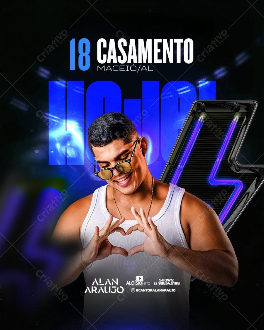 Flyer Show Alan Araujo para Casamento PSD Editável