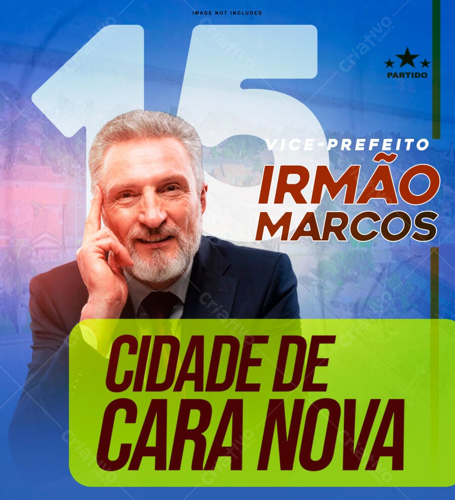 Flyer Político para Campanha Vice-Prefeito Irmão Marcos PSD Editável