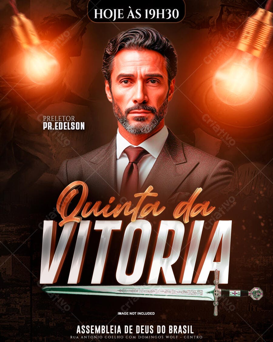 Flyer Evento Religioso Quinta da Vitória PSD Editável