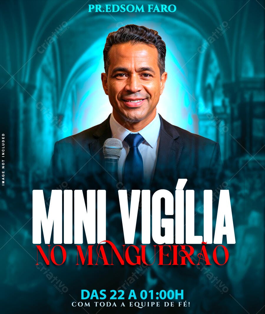 Flyer para Mini Vigília No Mangueirão PSD Editável