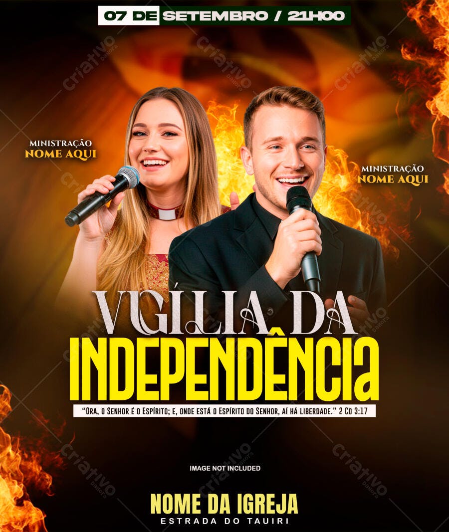 Flyer Vigília da Independência 07 Setembro PSD Editável
