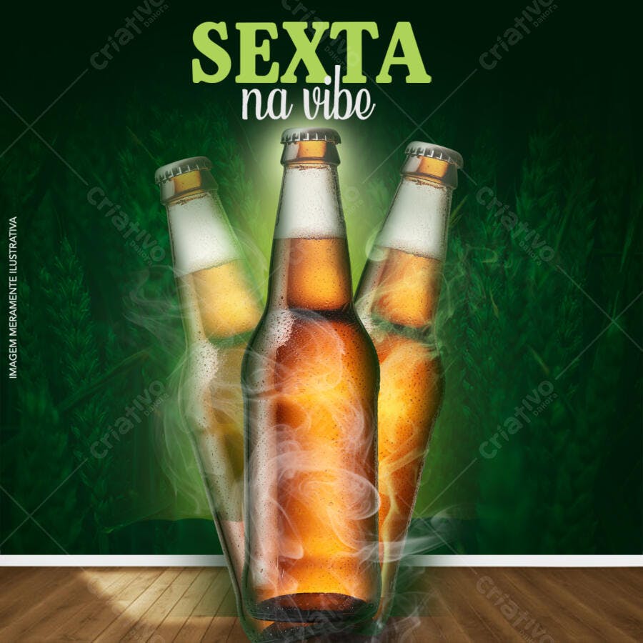 Flyer para Sexta na Vibe Cerveja Gelada PSD Editável