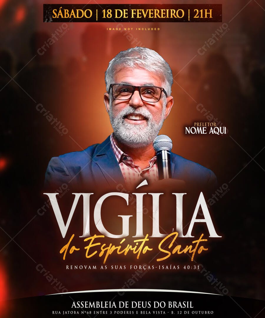 Flyer para Vigília do Espírito Santo PSD Editável