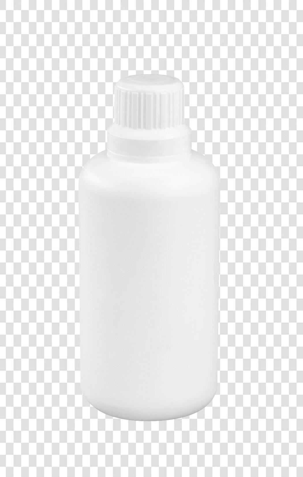 Frasco plástico branco com tampa rosqueável PNG com fundo transparente