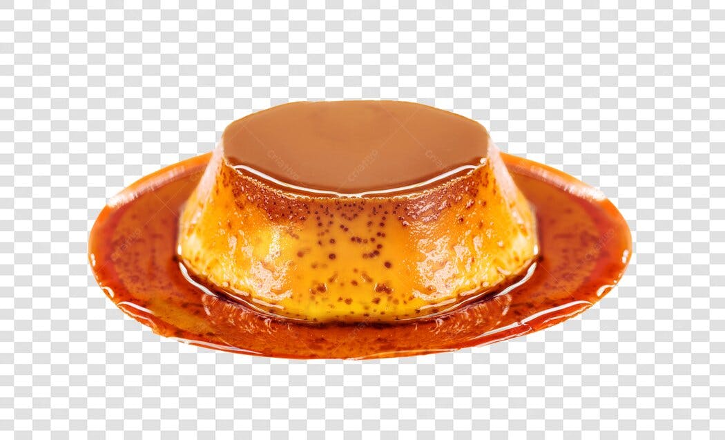 Sobremesa Pudim de Leite Condensado Caramelo PNG com fundo transparente