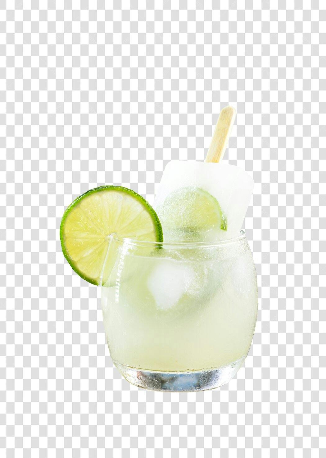 Foto de bebida refrescante com picolé e limão para verão PNG com fundo transparente