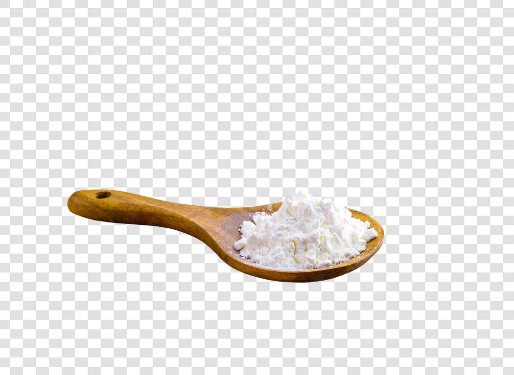 Imagem Colher de Pau com Amido de Milho Branco PNG com fundo transparente
