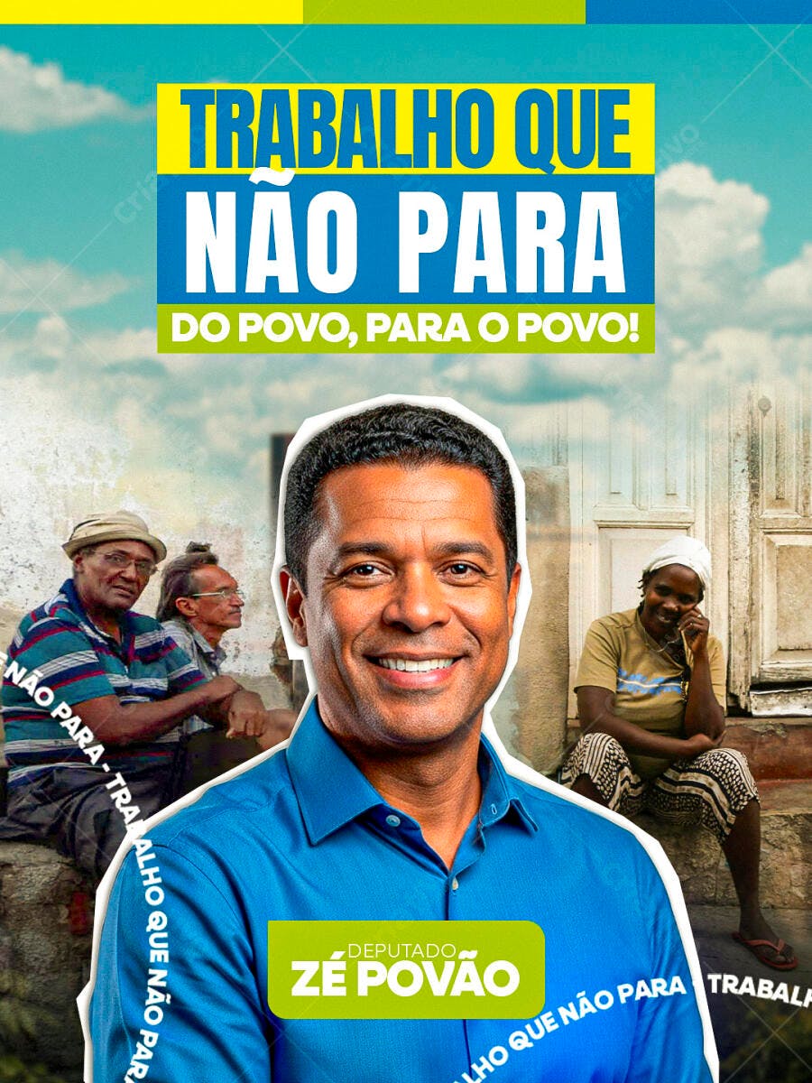 Flyer Político para Eleições Deputado Zé Povão PSD Editável