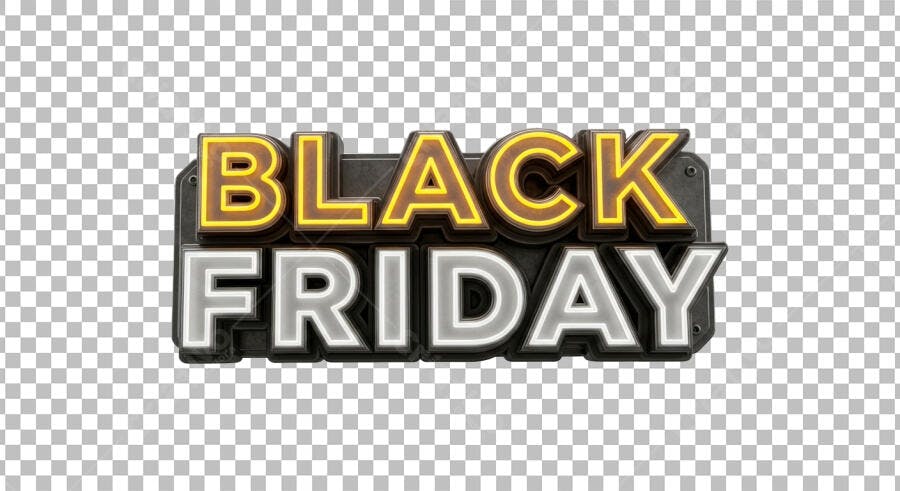 Letreiro 3D Neon Black Friday PSD Editável