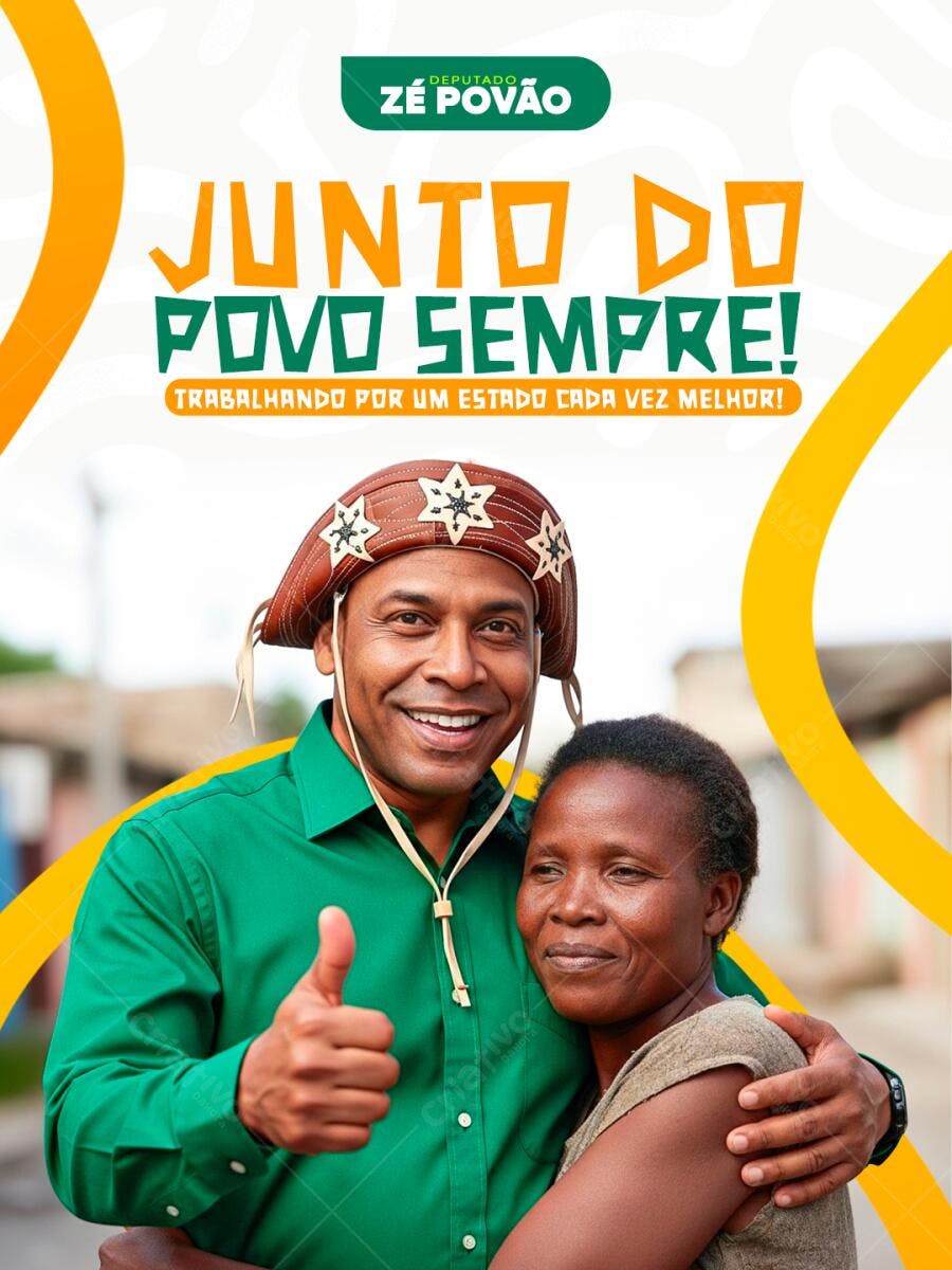 Flyer Político Zé Povão Junto do Povo Sempre PSD Editável