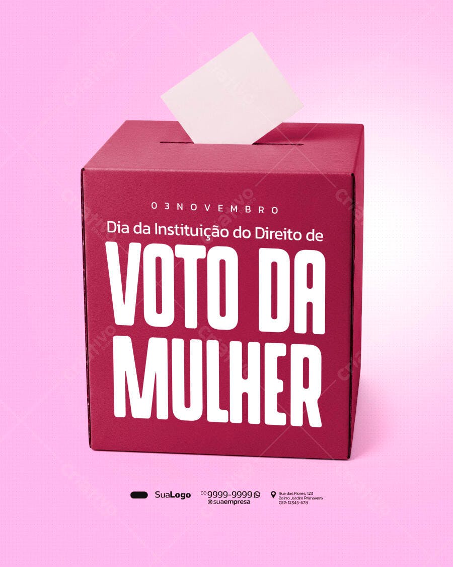 Flyer Dia da Instituição do Direito de Voto da Mulher PSD Editável
