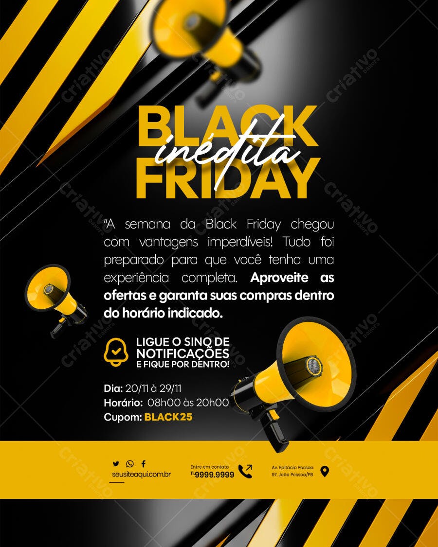 Flyer Black Friday Inédita PSD Editável