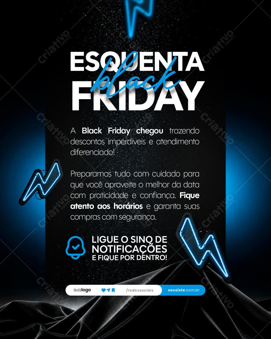 Flyer Esquentando Black Friday PSD Editável