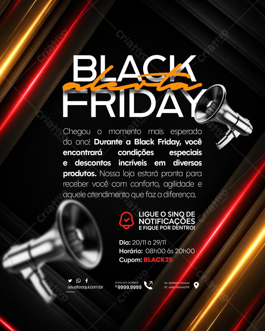 Flyer de Promoção Black Friday PSD Editável