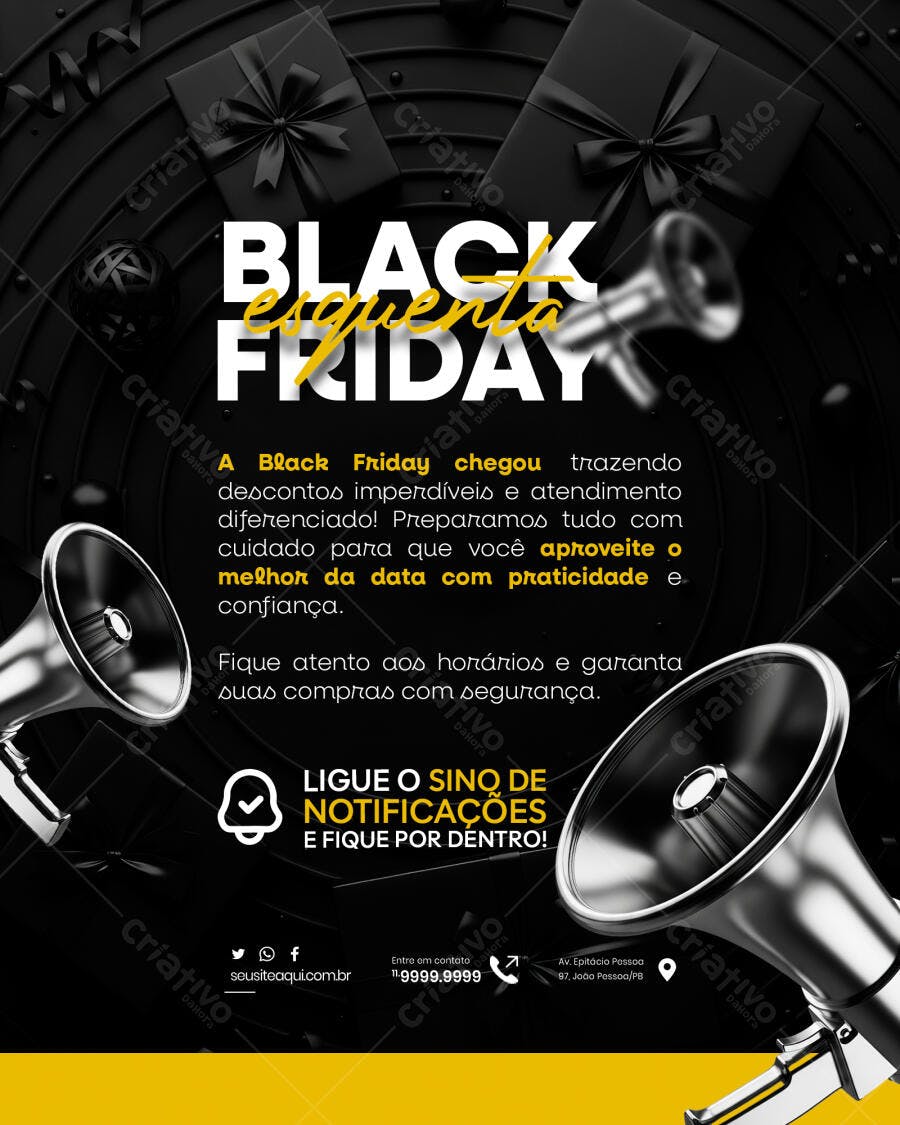 Flyer BLACK Esquenta FRIDAY Descontos PSD Editável