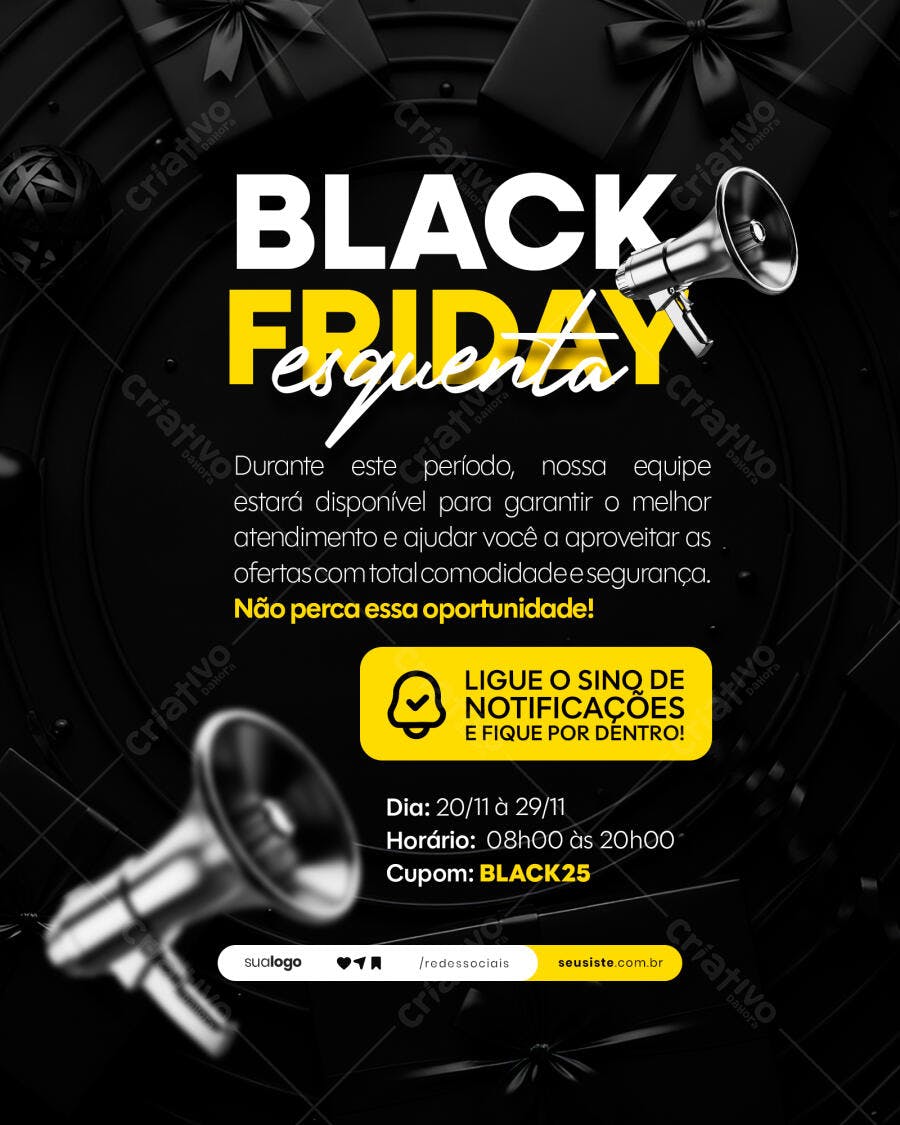 Flyer Digital Black Friday Esquenta PSD Editável