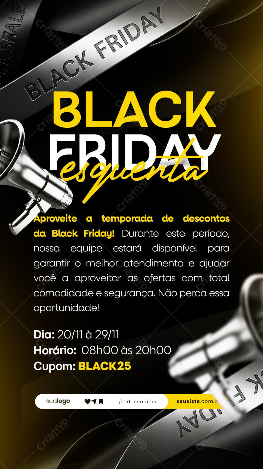 Flyer Promocional Black Friday Esquenta PSD Editável