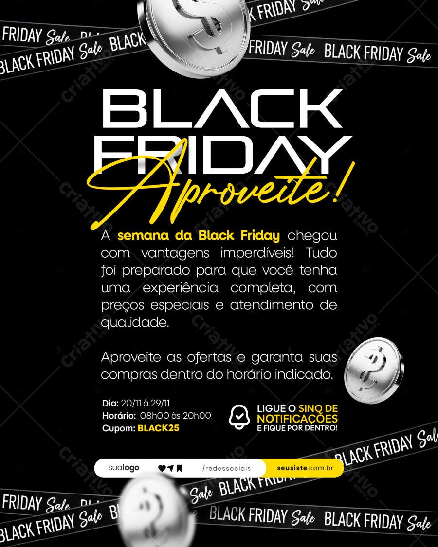 Flyer para Black Friday Aproveite Ofertas Especiais PSD Editável