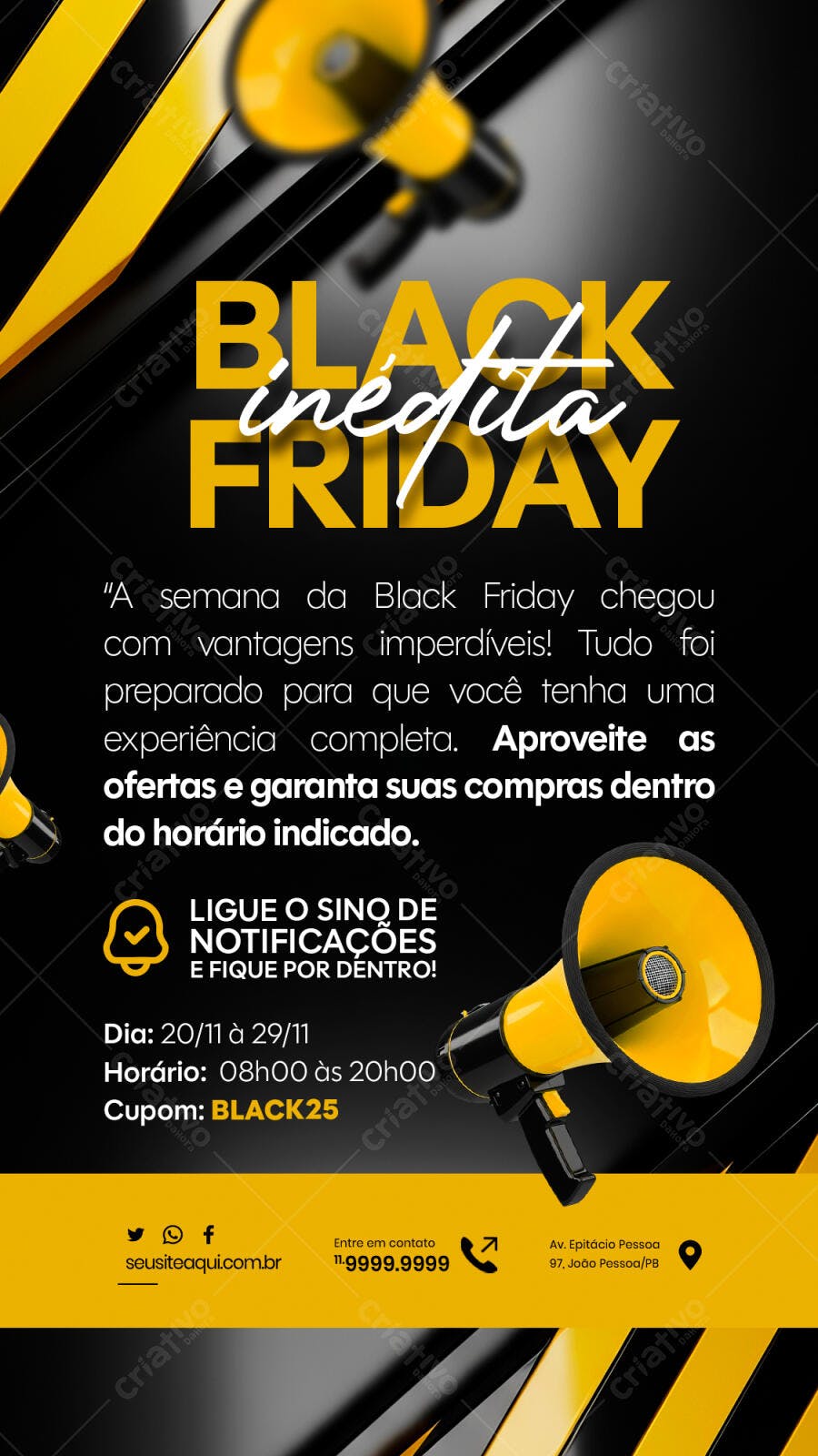 Flyer de Ofertas Black Friday Inédita PSD Editável