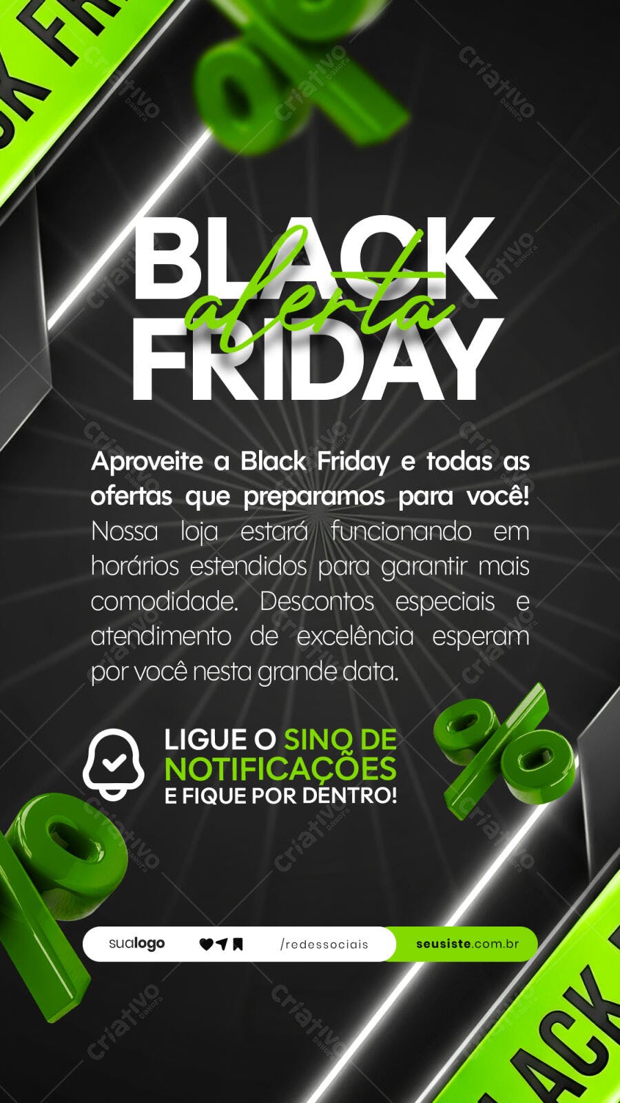 Flyer Black Friday Alerta PSD Editável