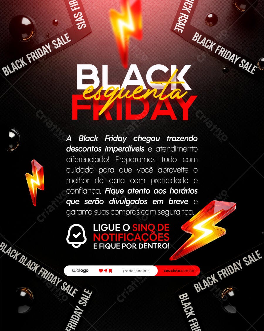 Flyer Esquentapra Black Friday PSD Editável