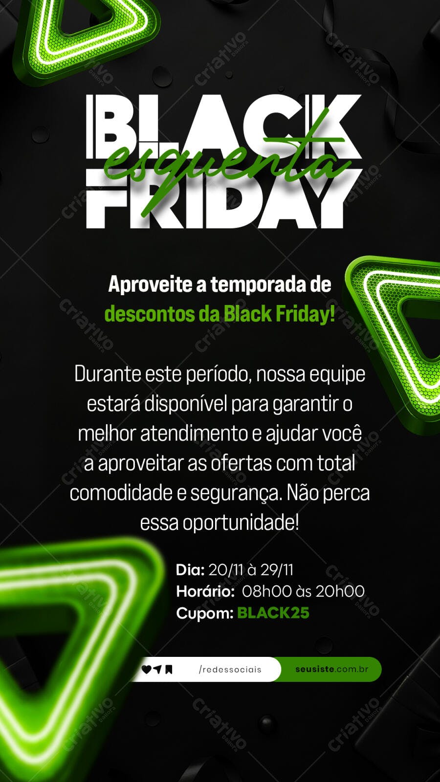 Flyer para Black Esquentaa Friday de Descontos PSD Editável