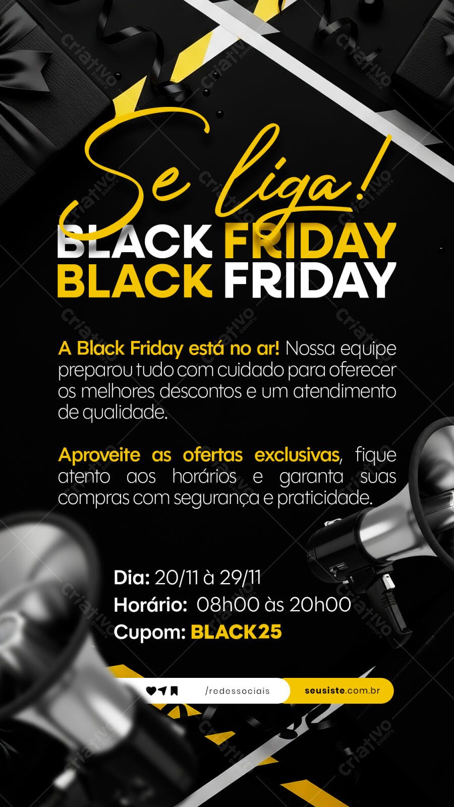 Flyer de Black Friday para Redes Sociais Psd Editável
