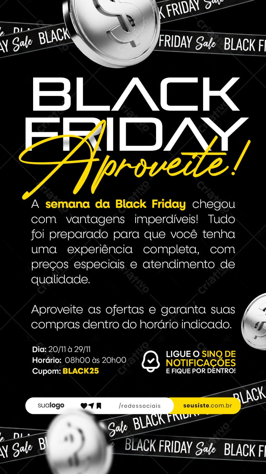 Post para Instagram Black Friday Aproveite PSD Editável