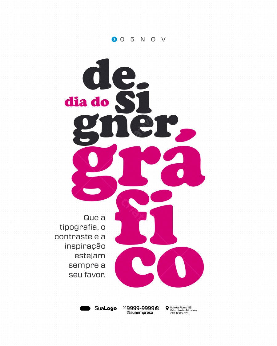 Flyer Dia do Designer Gráfico 05 NOV Psd Editável
