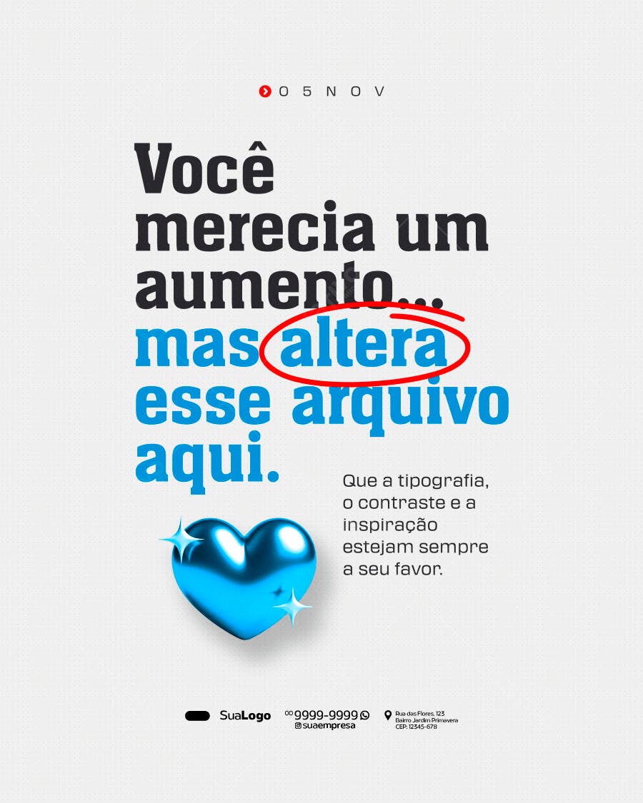Flyer de Valorização Profissional Criativo PSD Editável